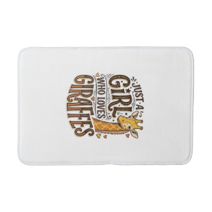 Just a Girl Who Loves Giraffes Vintage T-Shirt Des Bath Mat