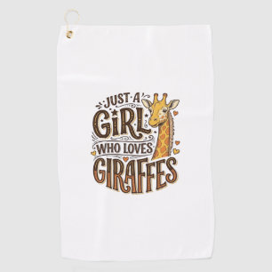 Just a Girl Who Loves Giraffes Vintage T-Shirt Des Golf Towel