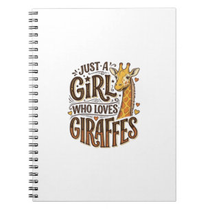 Just a Girl Who Loves Giraffes Vintage T-Shirt Des Notebook