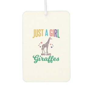 Just a Girl Who Loves Giraffes Vintage Vector Desi Car Air Freshener