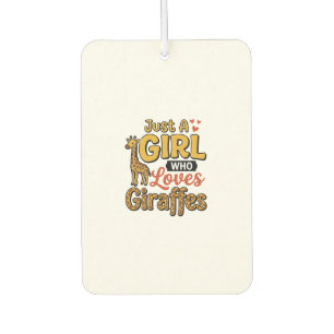 Just A Girl Who Loves Giraffes Vintage Vector Desi Car Air Freshener