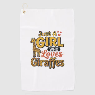 Just A Girl Who Loves Giraffes Vintage Vector Desi Golf Towel