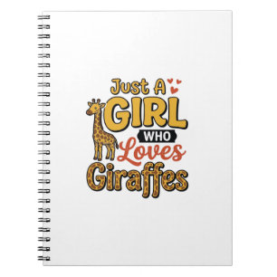 Just A Girl Who Loves Giraffes Vintage Vector Desi Notebook