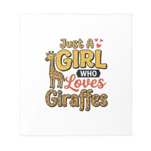 Just A Girl Who Loves Giraffes Vintage Vector Desi Notepad