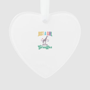 Just a Girl Who Loves Giraffes Vintage Vector Desi Ornament