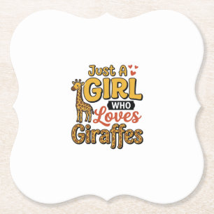 Just A Girl Who Loves Giraffes Vintage Vector Desi Paper Coaster