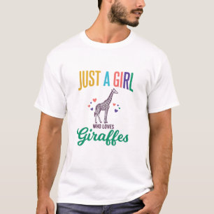 Just a Girl Who Loves Giraffes Vintage Vector Desi T-Shirt