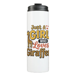 Just A Girl Who Loves Giraffes Vintage Vector Desi Thermal Tumbler