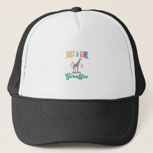 Just a Girl Who Loves Giraffes Vintage Vector Desi Trucker Hat