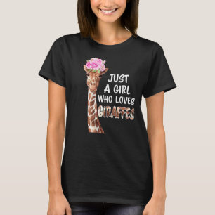 Just A Girl Who Loves Giraffes Women Girls Cute An T-Shirt