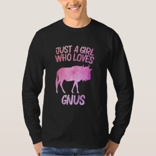 Just A Girl Who Loves Gnus For Women Wildebeest An T-Shirt