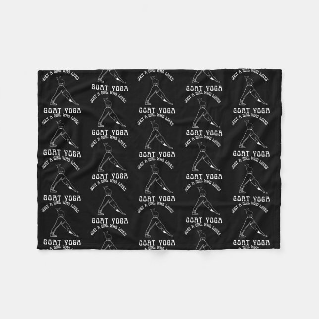Just a Girl Who Loves Goat Yoga Funny Farm Fleece Blanket (Front (Horizontal))