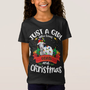 Just A Girl Who Loves Goats And Christmas Santa Ha T-Shirt