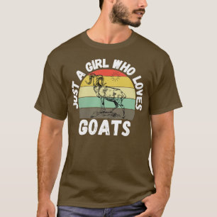 Just A Girl Who Loves Goats Cute Colourful Goat T-Shirt