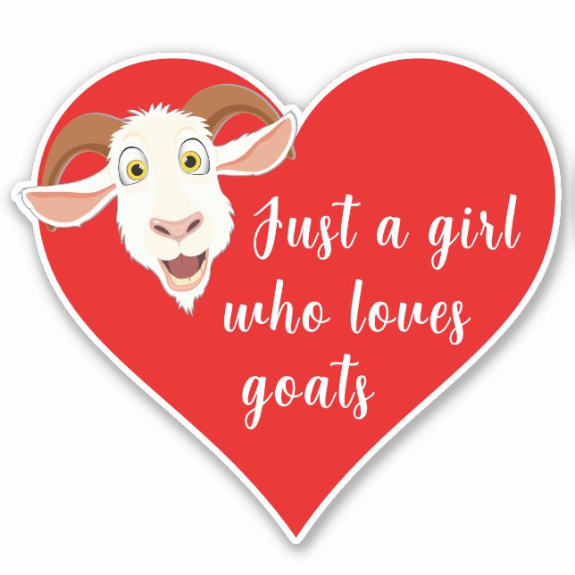 Just A Girl Who Loves Goats Cute Red Heart (Front)