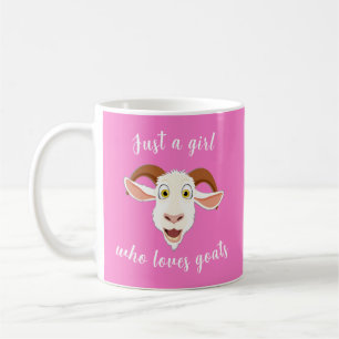Just A Girl Who Loves Goats Funny Cartoon Coffee Mug