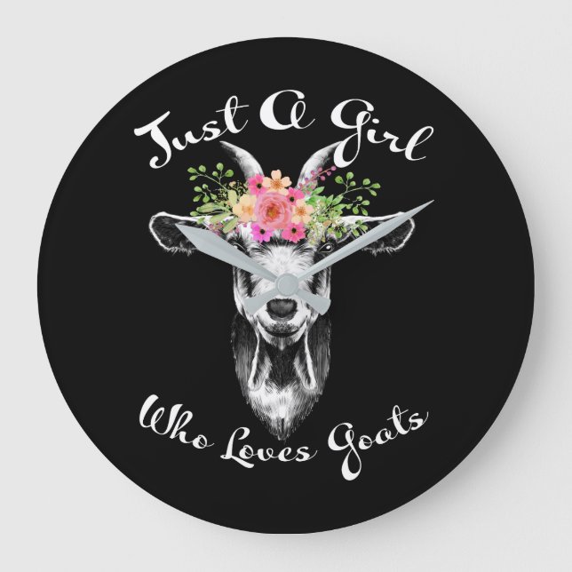 Just A Girl Who Loves Goats Large Clock (Front)