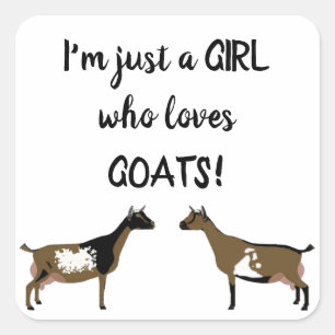Just A girl who loves goats - Nigerian Dwarf Dairy Square Sticker