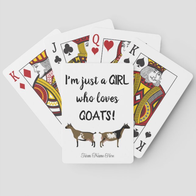 Just A girl who loves goats - Nigerian Dwarf Goat Playing Cards (Back)