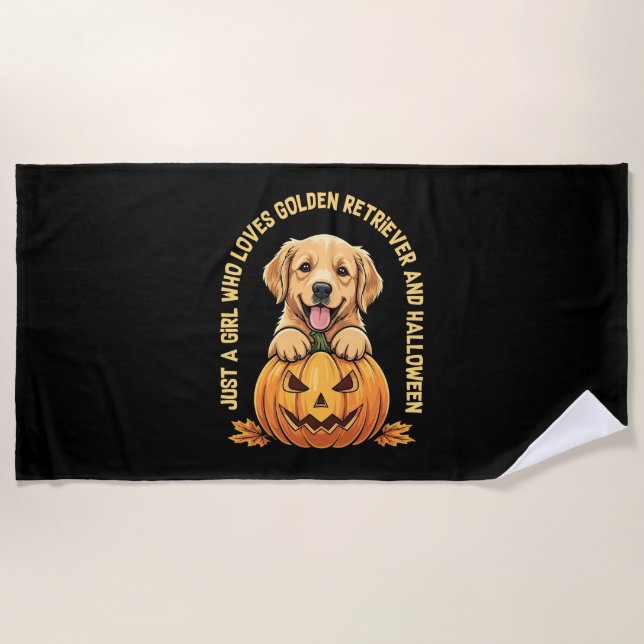 Just a Girl Who Loves Golden Retrievers Beach Towel (Front)