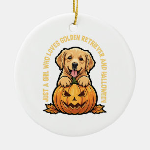 Just a Girl Who Loves Golden Retrievers Ceramic Tree Decoration