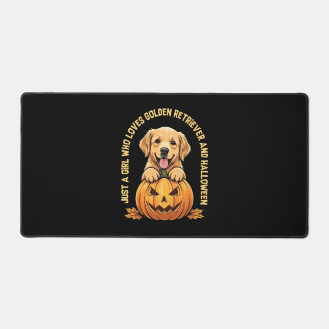 Just a Girl Who Loves Golden Retrievers Desk Mat (Front)