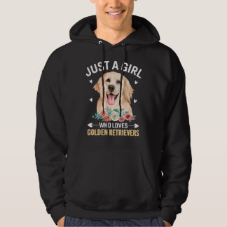 Just A Girl Who Loves Golden Retrievers Dog Girl Hoodie