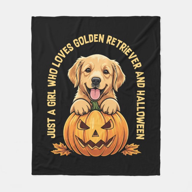 Just a Girl Who Loves Golden Retrievers Fleece Blanket (Front)