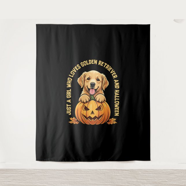 Just a Girl Who Loves Golden Retrievers Tapestry (Front)