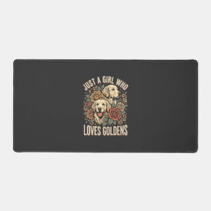 Just a Girl Who Loves Goldens Desk Mat
