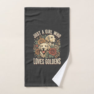 Just a Girl Who Loves Goldens Hand Towel