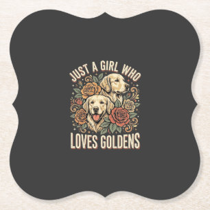 Just a Girl Who Loves Goldens Paper Coaster