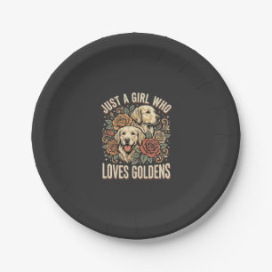 Just a Girl Who Loves Goldens Paper Plate