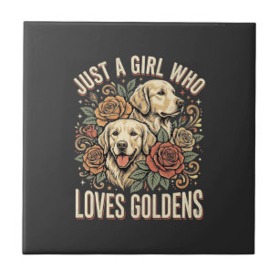 Just a Girl Who Loves Goldens Tile