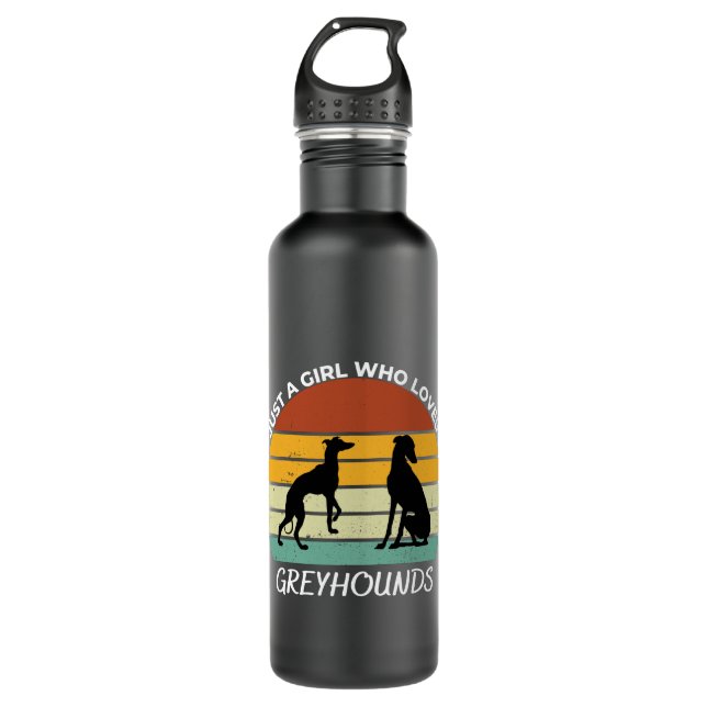 Just a girl who loves greyhounds 710 ml water bottle (Front)