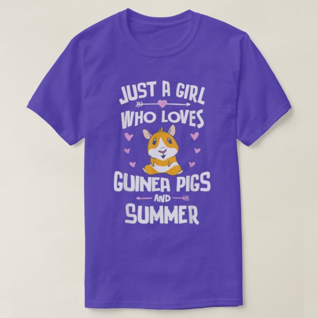 Just A Girl Who Loves Guinea Pigs And Summer  T-Shirt (Design Front)