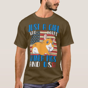Just A Girl Who Loves Guinea Pigs And Usa3499  T-Shirt
