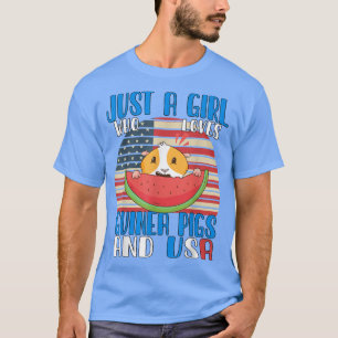 Just A Girl Who Loves Guinea Pigs And Usa 3500 T-Shirt
