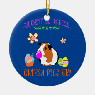 Just A Girl Who Loves Guinea Pigs Blowing Bubble Ceramic Tree Decoration