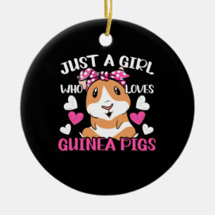 Just A Girl Who Loves Guinea Pigs Ceramic Tree Decoration