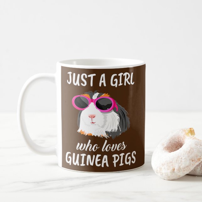 Just A Girl Who Loves Guinea Pigs Clothes Guinea Coffee Mug (With Donut)