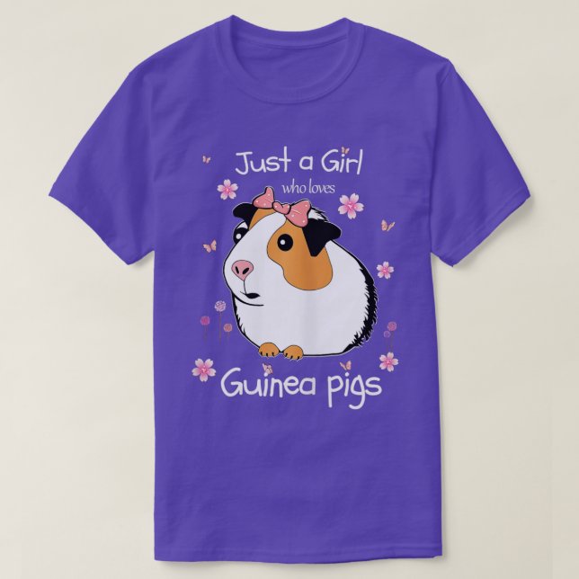 Just a Girl Who Loves Guinea Pigs - Cute Pets Love T-Shirt (Design Front)