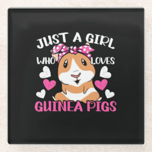 Just A Girl Who Loves Guinea Pigs Glass Coaster