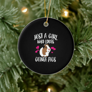 Just A Girl Who Loves Guinea Pigs Guinea Pig Gift Ceramic Tree Decoration