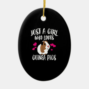 Just A Girl Who Loves Guinea Pigs Guinea Pig Gift Ceramic Tree Decoration