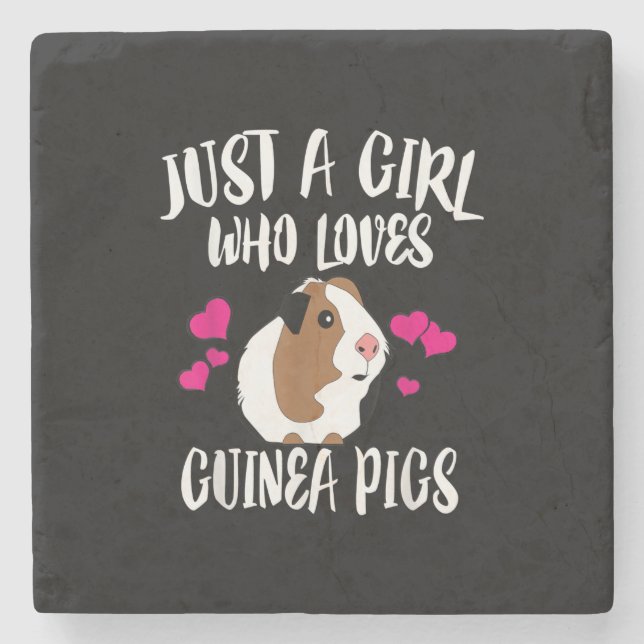 Just A Girl Who Loves Guinea Pigs Guinea Pig Gift Stone Coaster (Front)
