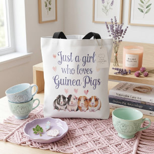 Just A Girl Who Loves Guinea Pigs   Guinea Pig Tote Bag