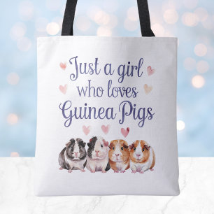 Just A Girl Who Loves Guinea Pigs   Guinea Pig Tote Bag