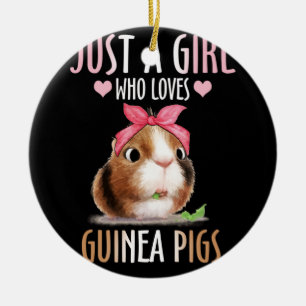 Just A Girl Who Loves Guinea Pigs Lover Mum Cavy Ceramic Tree Decoration