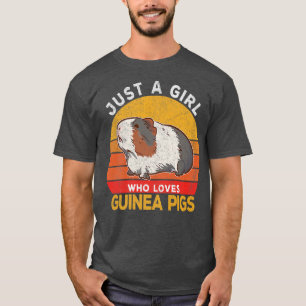 Just A Girl Who Loves Guinea Pigs Lover Wheek Retr T-Shirt